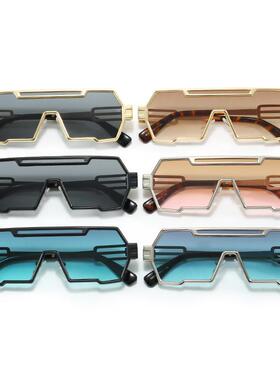 复古蒸汽朋克太阳镜男士连体多边