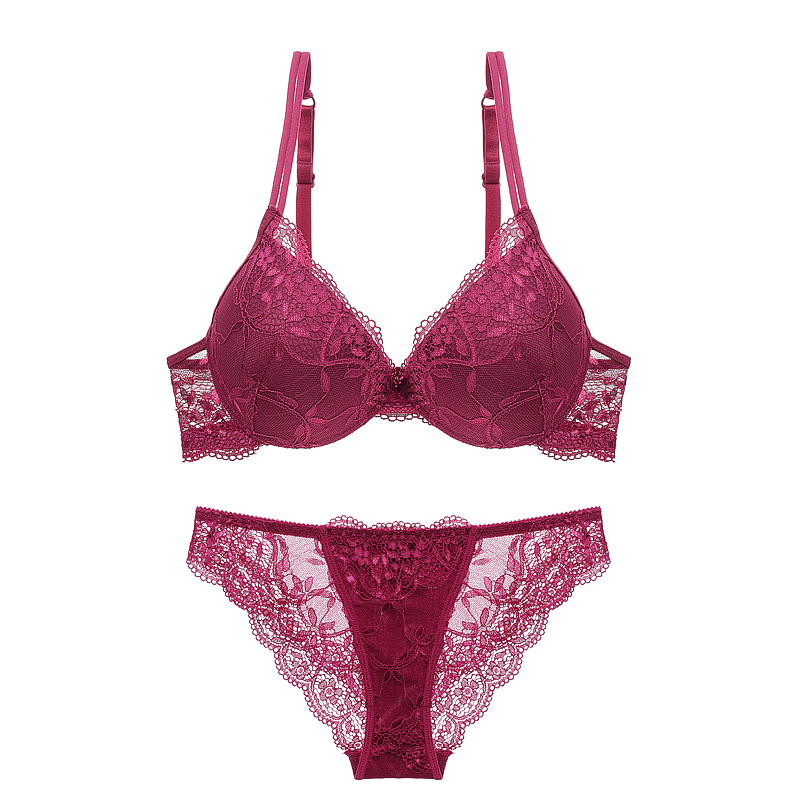 法国奢华性感蕾丝边深V聚拢欧美内衣套装女士上薄下厚文胸套装,淘宝优惠券,粉丝福利购,淘宝优惠卷