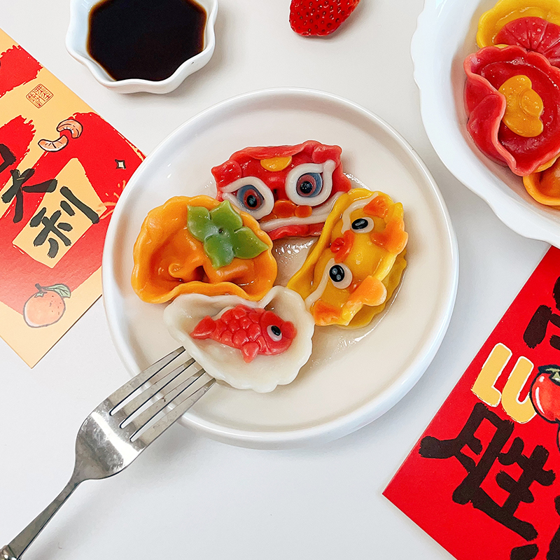 王菊老师儿童卡通新年喜庆龙饺子馒头模具宝宝花样造型面食模具-图2
