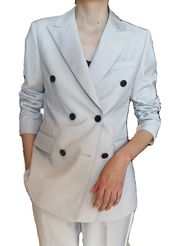 浅灰燕麦色女西装高级感双排扣职场通勤律师职业装高级感西服套装,淘宝优惠券,粉丝福利购,淘宝优惠卷