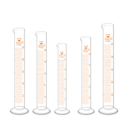 天玻玻璃量筒25ml50ml100ml250ml500ml1000mlA级过检玻璃材质包邮