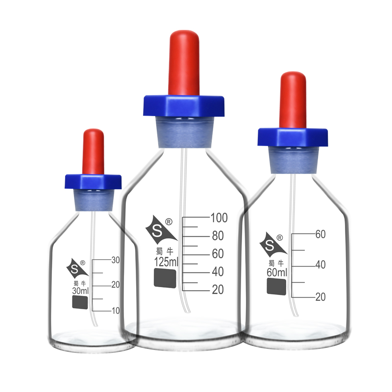 英式滴瓶蜀牛玻璃滴瓶棕色滴瓶30 60 125ml 滴瓶附胶帽包邮 - 图1