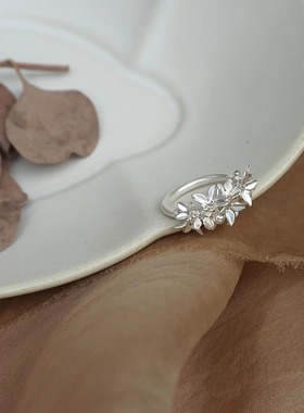 一寸十里繁花纯银戒指花丝编制