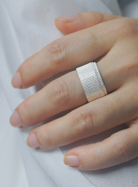 椿屿愈痕纯银绷带开口肌理戒指