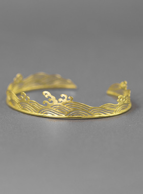 椿屿一江水新中式纯银手镯