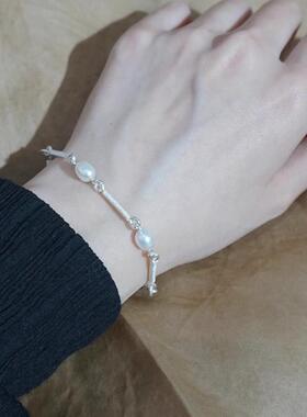 一寸十里疏影不规则花丝纯银手链