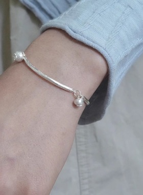 一寸十里蓝莓纯银手镯新中式礼物