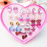 Наряд маленькой принцессы, серьги, кольцо, подарочная коробка, комплект, клипсы с кисточками, без проколов ушей, подарок на день рождения