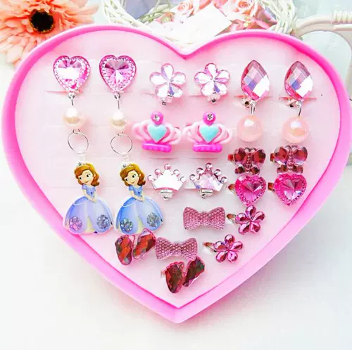 Наряд маленькой принцессы, серьги, кольцо, подарочная коробка, комплект, клипсы с кисточками, без проколов ушей, подарок на день рождения