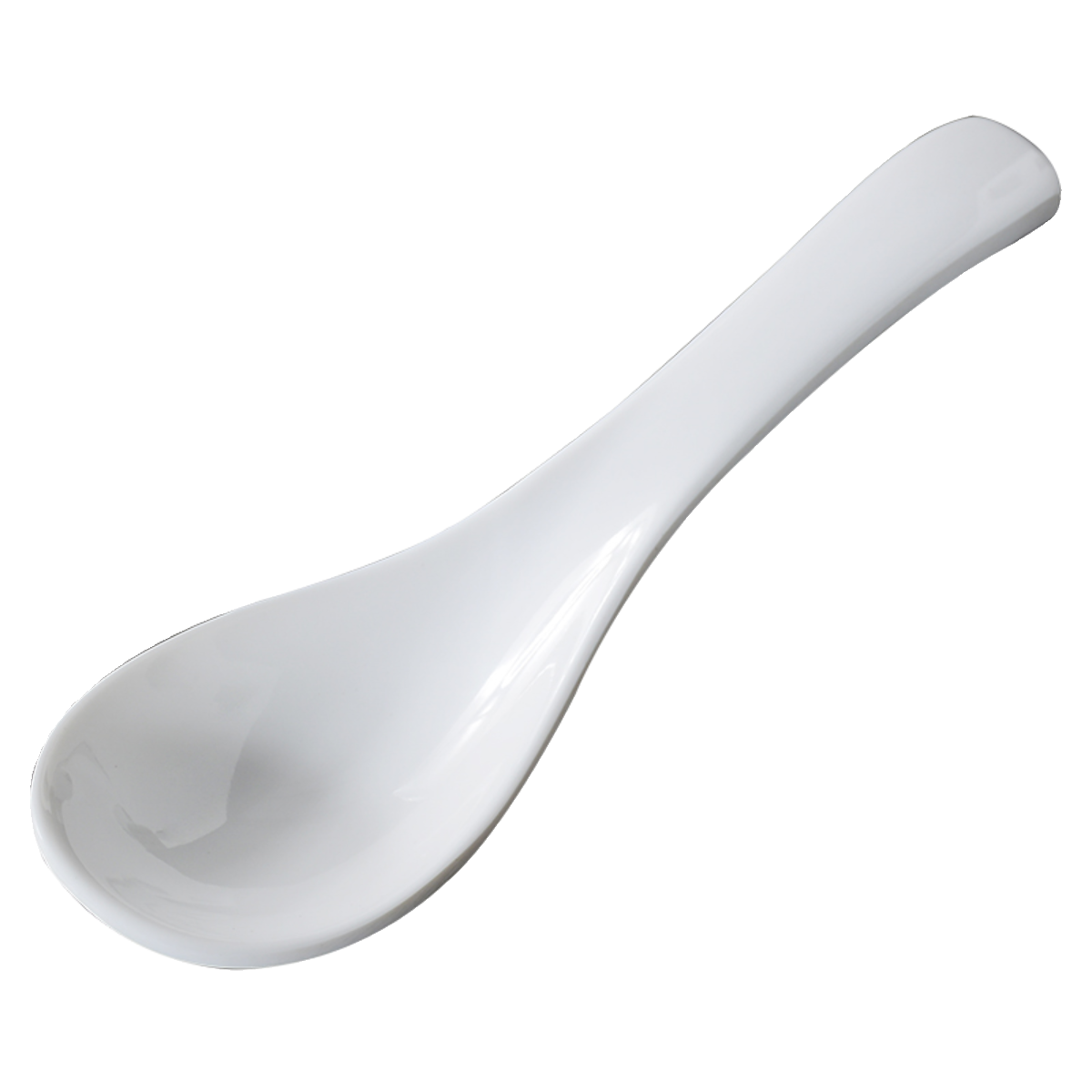 密胺小勺仿瓷纯白色塑料汤匙调羹酒店吃饭喝汤甜品功夫勺商用汤勺-图3