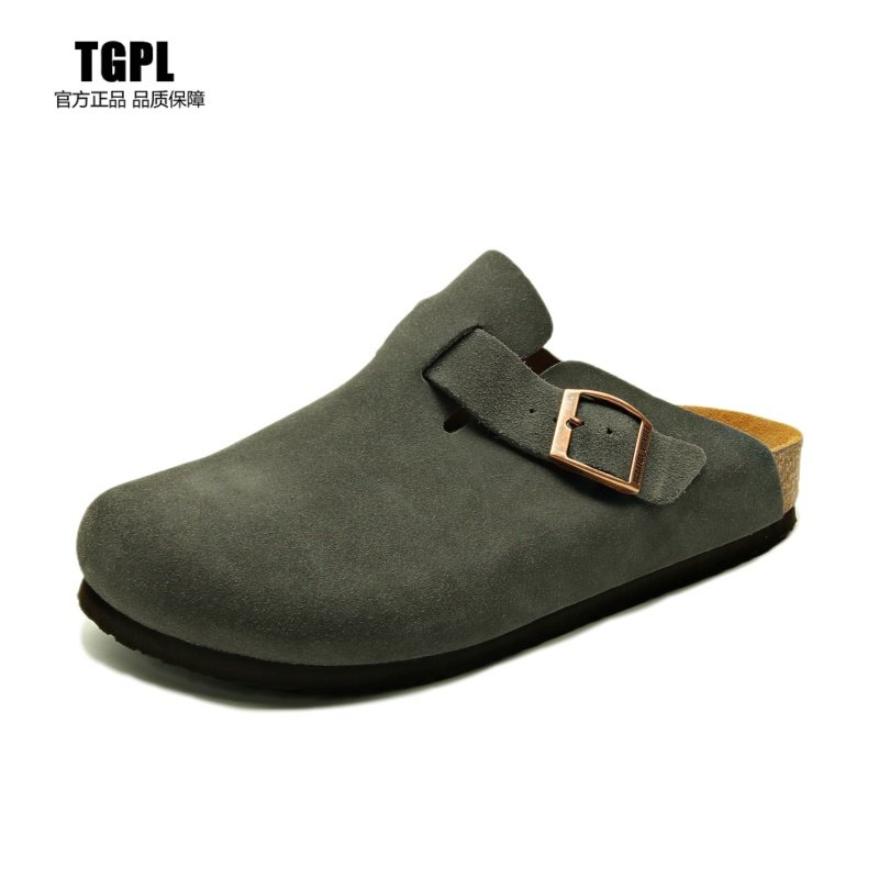 TGPL反绒皮勃肯鞋男女情侣包头半拖外穿耐磨百搭男鞋休闲软木鞋,淘宝优惠券,粉丝福利购,淘宝优惠卷