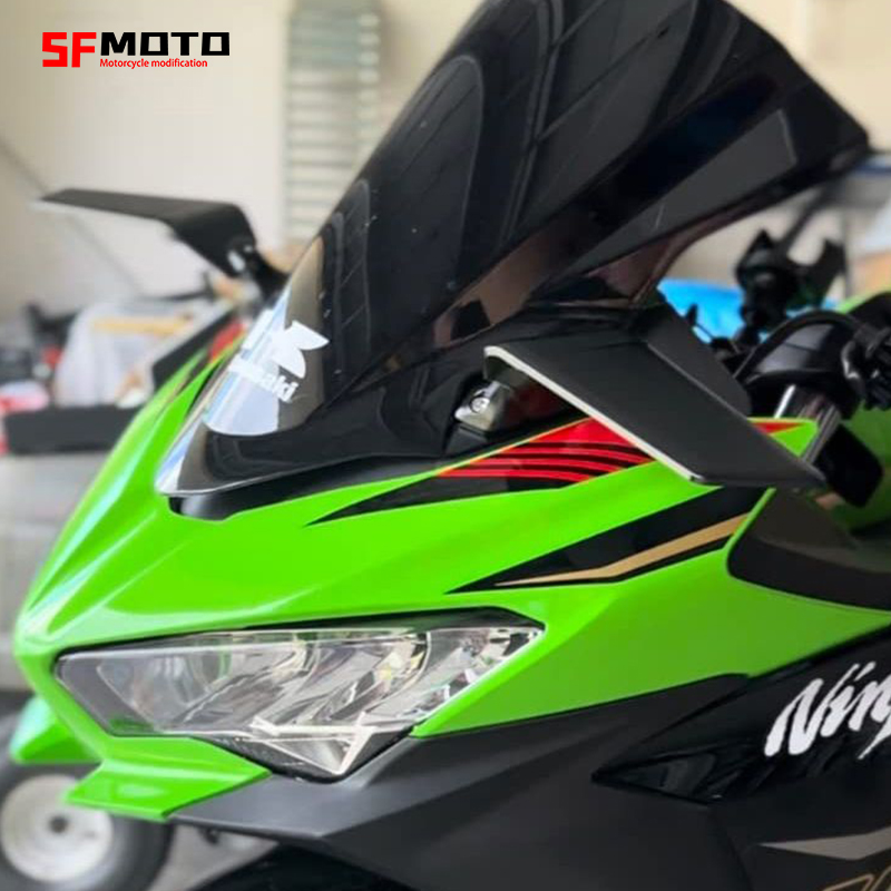 适用川崎NINJA650R改装件忍者ZX10R ZX9 ZX6R ZX12R改装定风翼后-图1