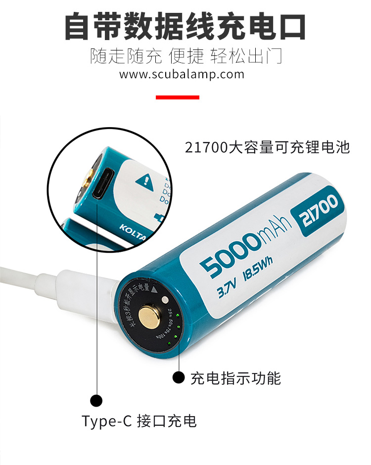 SCUBALAMP(SUPE) RD90 V2聚光潜水21700防水LED手电筒2000流明 - 图0