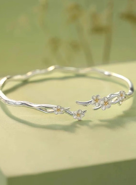 莫离茉莉花手镯新中式设计轻奢