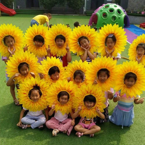 Подсолнечная головка набор солнечных цветочных лиц выставленные выступление подсолнечника спортивная встреча для головных уборов.