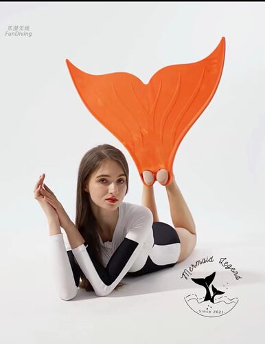 2021国产硅胶白色柔软美人鱼专业训练脚蹼ssi padi美人鱼课程新手 - 图0