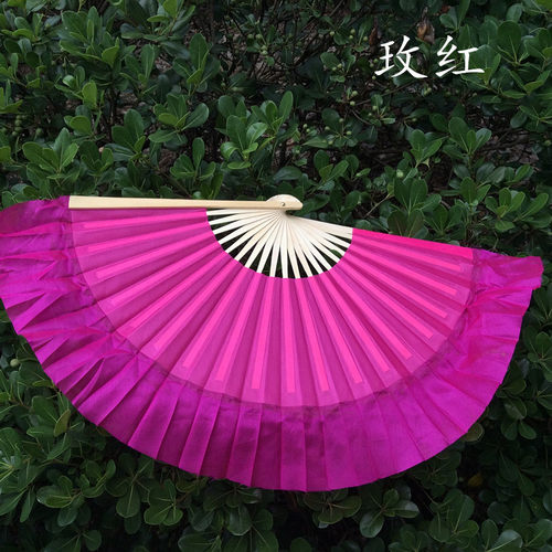 云南花灯真丝扇安微花鼓灯茶山放歌胶州秧歌扇舞蹈丝巾练功小红扇 - 图2