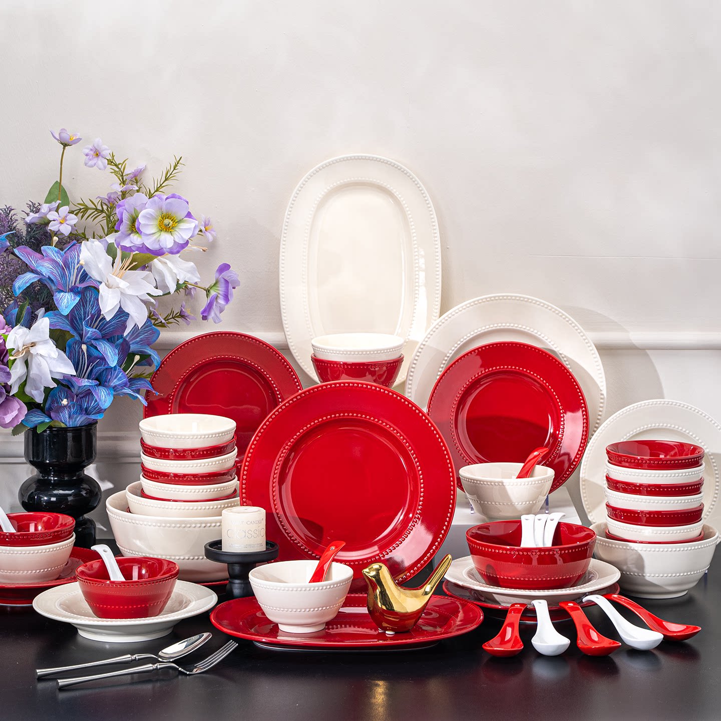 2026新款碗碟套装家用高温釉下彩餐具简约乔迁新居新婚礼物碗组合