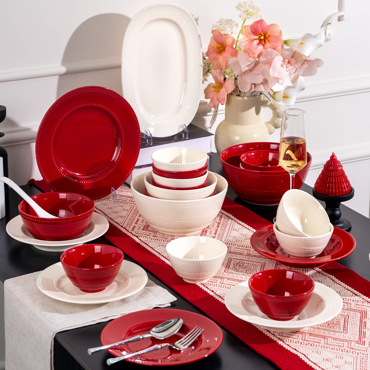 2026新款碗碟套装家用高温釉下彩餐具简约乔迁新居新婚礼物碗组合