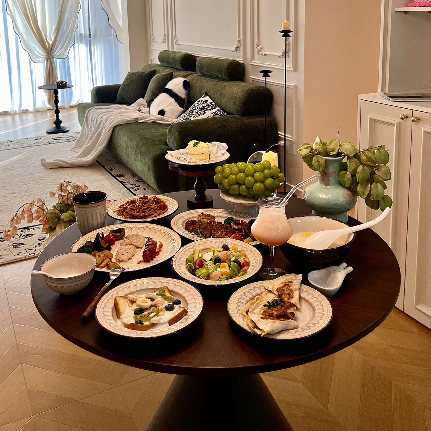 釉下彩2026新款碗碟套装家用法式复古高级感餐具乔迁新居礼物碗具