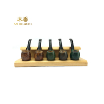 Costustoot solid wood 5-place tobacco rack solid wood red wood tobacco bucket shelf Original wood color tobacco bullfighting accessories Cigarettes Gift