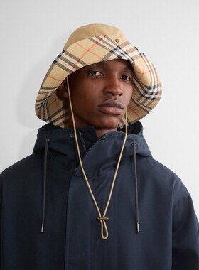 格纹帽檐嘎巴甸帽BURBERRY
