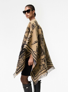 双面蚀刻骑士羊毛斗篷BURBERRY