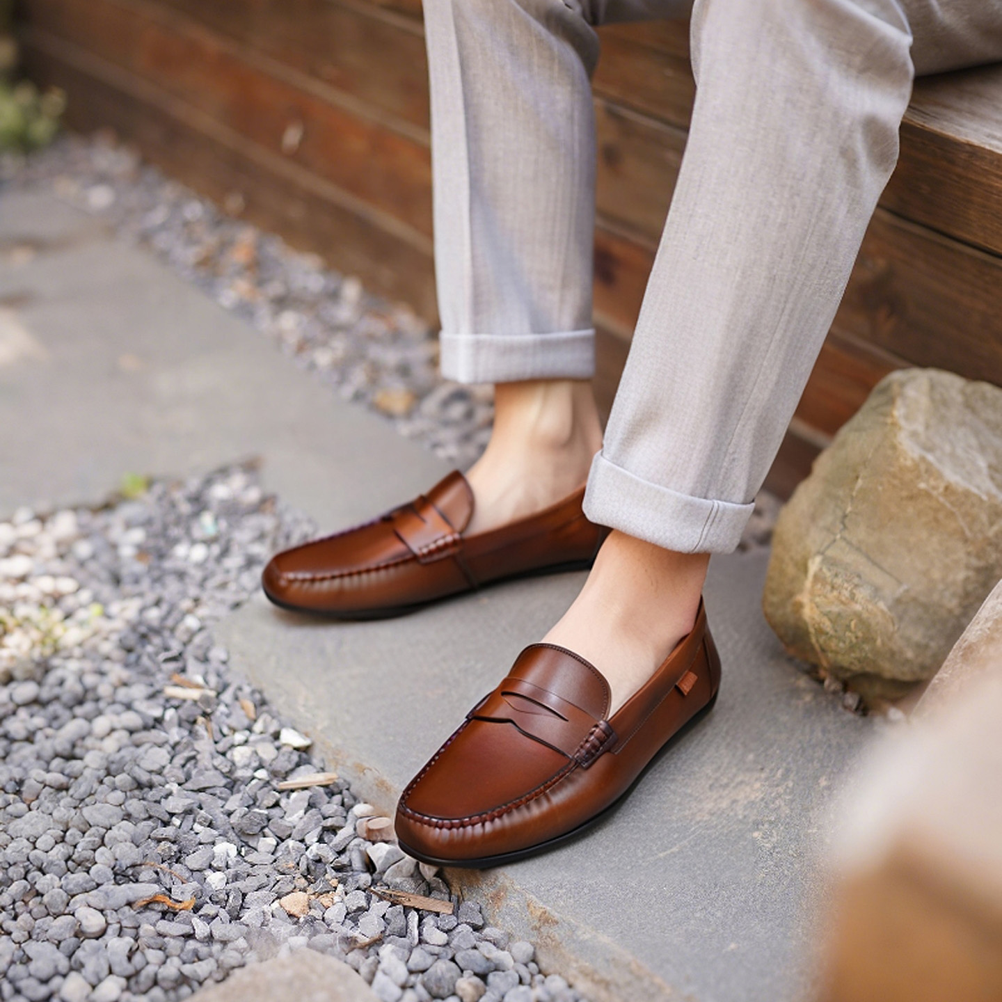 Barker英国进口手工牛皮乐福鞋豆豆鞋一脚蹬男士休闲皮鞋 JAMIE - 图0