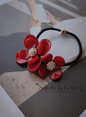花朵球球发圈韩国代购精致