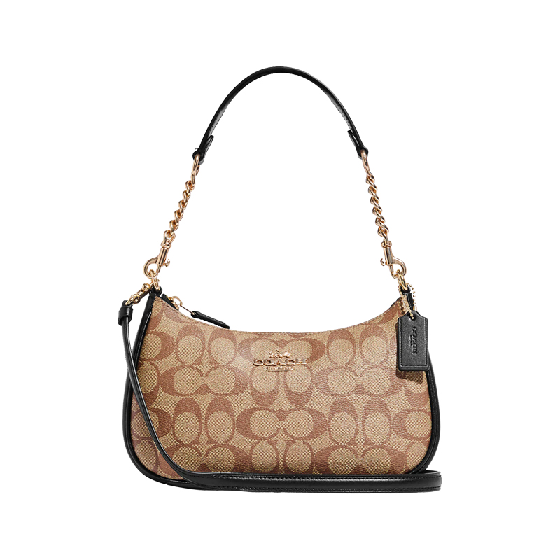 客邻尚品海外旗舰店COACH/蔻驰女士PVC配皮单肩斜挎包腋下包手提包月牙包CA5480