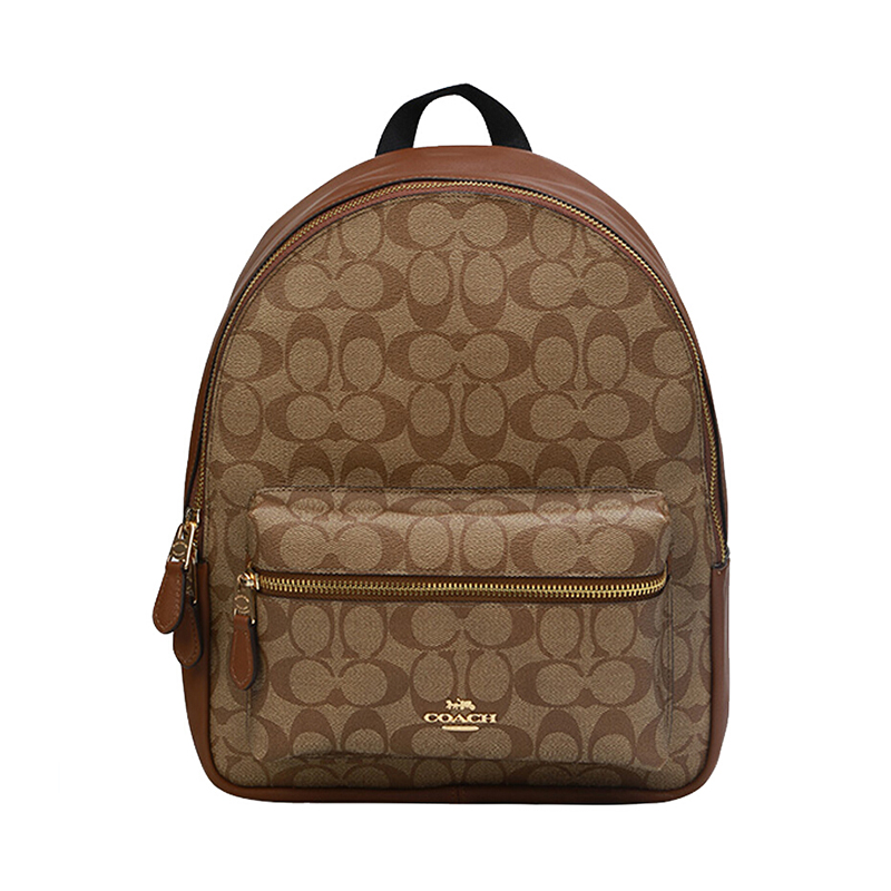 客邻尚品海外旗舰店COACH/蔻驰包包奥莱款中号女士PVC配皮双肩背包322000