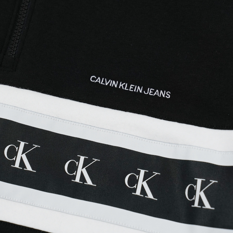 客邻尚品海外旗舰店Calvin Klein/凯文克莱/CK男士横条纹字母logo串标套头衫41Q90613