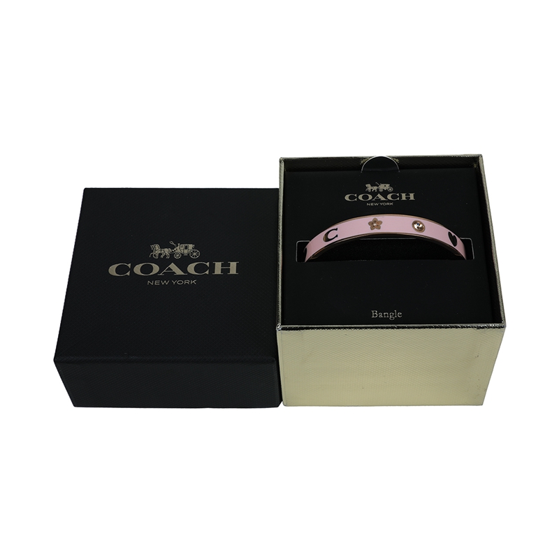 客邻尚品海外旗舰店COACH蔻驰正品新款女士简约手镯礼盒装LOGO徽标手镯手链女送女友3