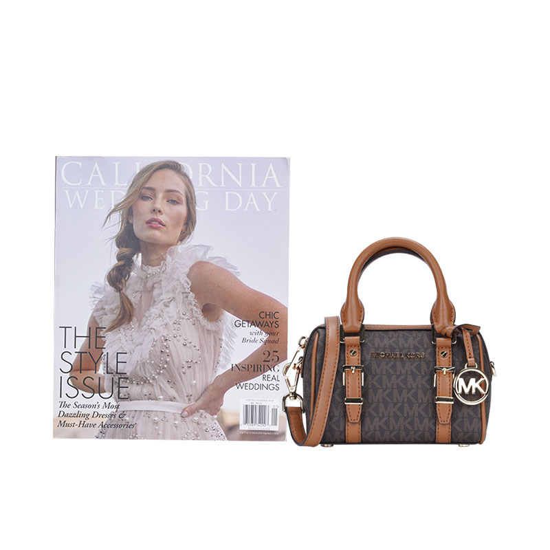 客邻尚品海外旗舰店Michael Kors/MK老花拼色波士顿包单肩斜挎手提包女包 32F9G06C0B3