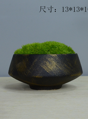 新中式花艺永生苔藓装饰盆景样板间房酒店售楼处青苔盆栽桌面摆件