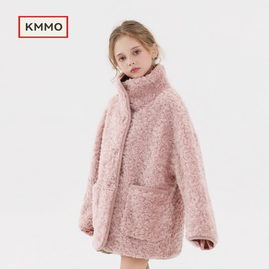 KMMO lambswool mid-length fur coat