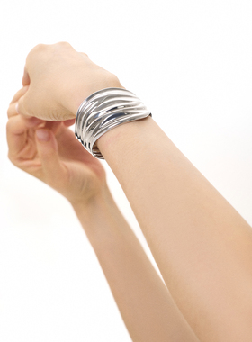 SUDROV素觉海浪925银手镯