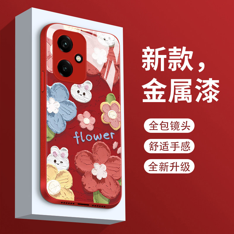 适用荣耀400手机壳新款液态玻璃油画花honor400pro保护套镜头全包防摔华为四百个性创意DNN-AN00轻奢简约女款 - 图0