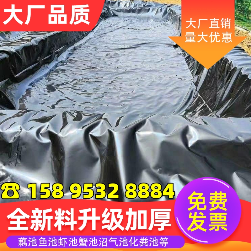 鱼塘防渗膜土工膜水产养殖蓄水池垃圾填埋沼气池防漏加厚黑色地膜-图1