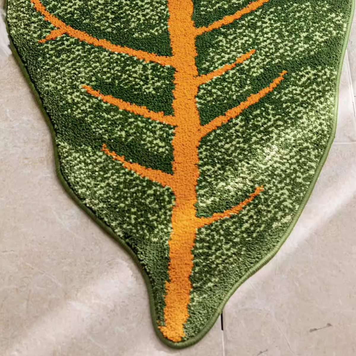 儿童房地毯卧室床边毯绿色叶子异型地毯衣帽间脚垫不规则秋海棠叶,淘宝优惠券,粉丝福利购,淘宝优惠卷