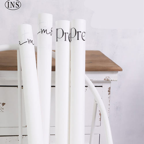 苔米 isn网红简约纸花束包花纸白色英文子鲜花包装纸玫瑰花店材料 - 图3