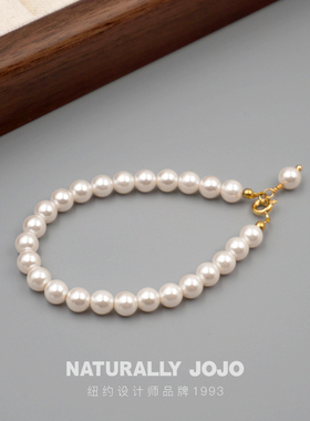 正圆贝珠手链女轻奢小众设计法式高级感手串闺蜜手饰2025年新款潮