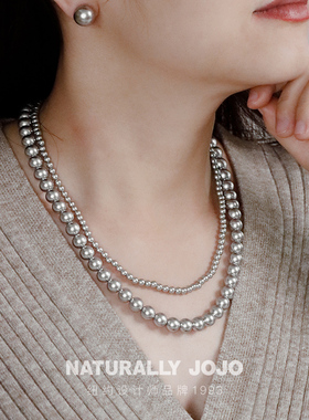 真多麻人造珍珠项链女双层毛衣链