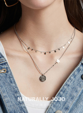 jojo水滴项链女轻奢镀不褪色彩金