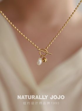 珍珠吊坠项链女OT扣2023年新款