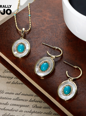 设计感优化绿松石珍珠叠戴项链