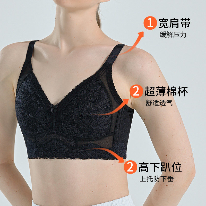 大胸显小束胸缩胸防下垂超薄全裹胸 朵凡妮文胸
