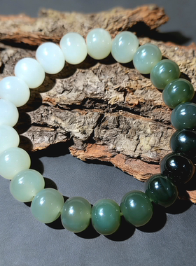 卡10mm新疆和田玉圆珠多宝手串时尚百搭搭国风服饰