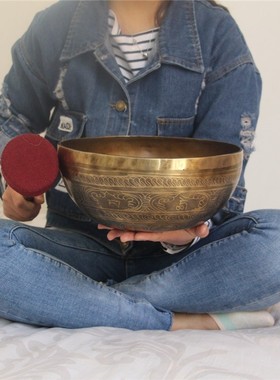 尼泊尔纯铜西藏颂钵钵盂颂钵