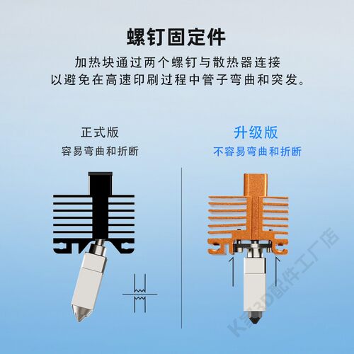 拓竹X1/P1P铁氟龙涂层热端套件2.0挤出头硬化钢可拆卸喷嘴3D打印 - 图2